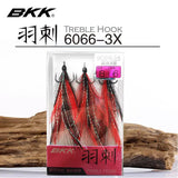 BKK 6066-3X-NP Quills Feathered Trebel Super Slide Hook - ReelsDeal Fishing Sale NZ