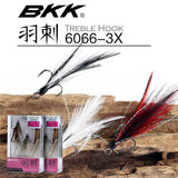 BKK 6066-3X-NP Quills Feathered Trebel Super Slide Hook - ReelsDeal Fishing Sale NZ