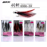 BKK 6066-3X-NP Quills Feathered Trebel Super Slide Hook - ReelsDeal Fishing Sale NZ
