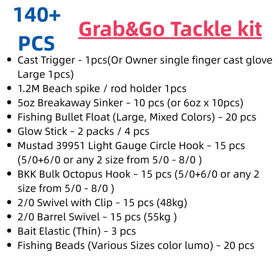 Free shipping Surfcasting Grab & Go Terminal Tackle Kit 140+pcs NZ-STOCK FAST DELIVERY