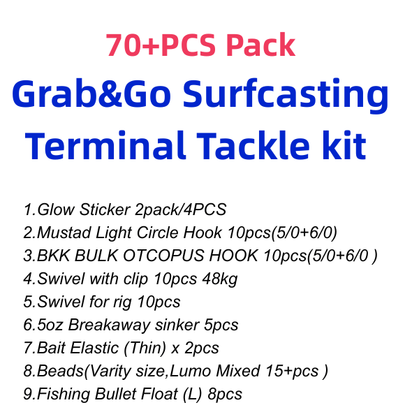 Free shipping Surfcasting  Grab & Go Terminal Tackle Kit 70+pcs NZ-STOCK FAST DELIVERY